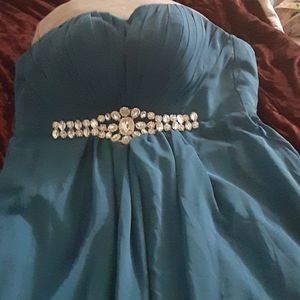 Long blue prom dress